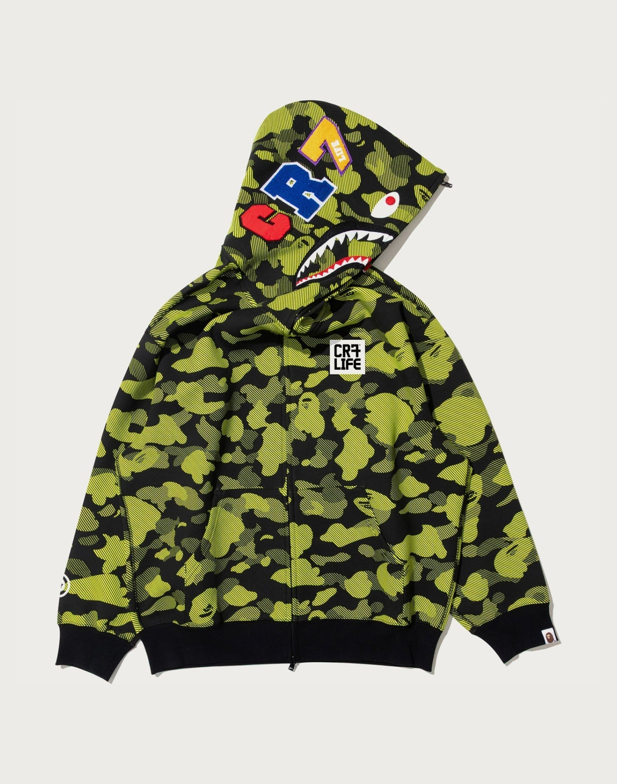 BAPE X CR7 LIFE LOGO RELAXED FIT SHARK FULL ZIP HOODIE M #1 MENS