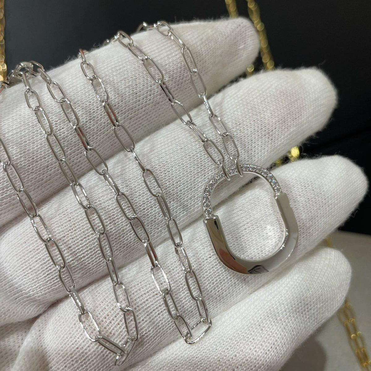 TIFFANY LOCK MEDIUM PENDANT DIAMOND NECKLACE