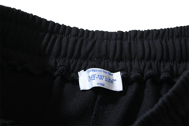 OFF-WHITE Cursive Script & Brushstroke Arrow Straight-Leg Pants