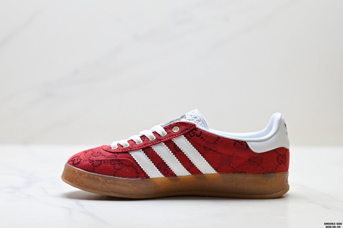 adidas x Gucci Gazelle Red GG Monogram Sneakers