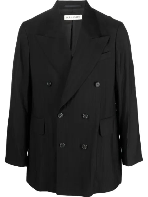 OUR LEGACY crease-effect double-breasted blazer