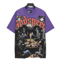 Godspeed Skeleton Cowboys Poker Game Vintage Short‑Sleeve Tee (Purple)
