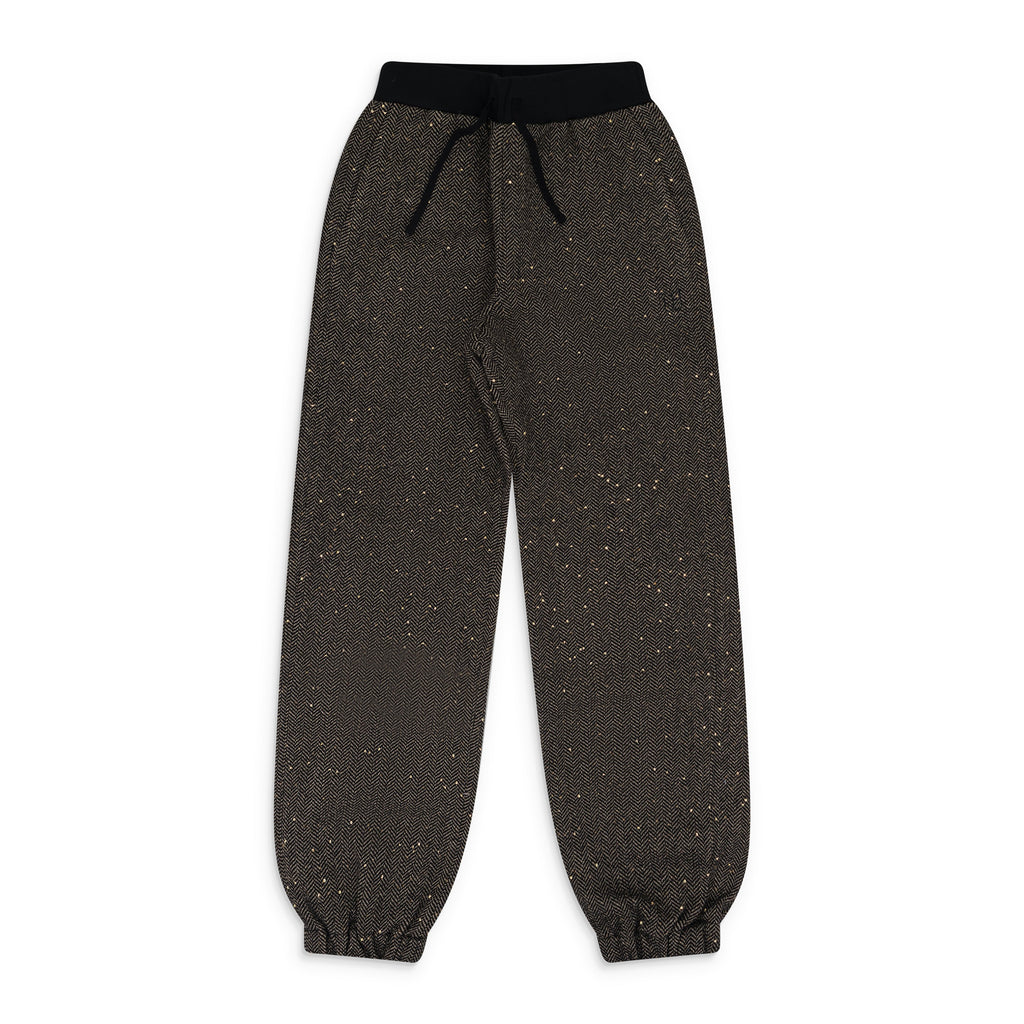 Black Sand Herringbong Sequins Sweatpants