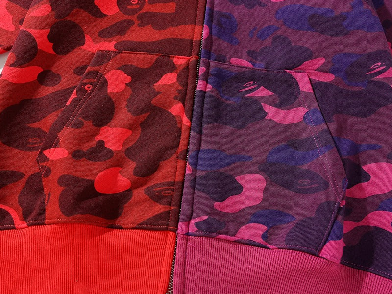 BAPE Camo Shark Spliced Zip Hoodie - Two-Tone