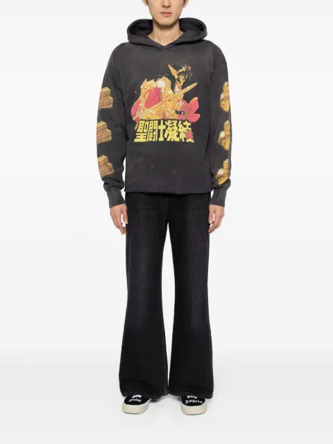 SAINT MXXXXXX graphic-print cotton hoodie