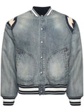 RHUDE Lightening denim bomber jacket