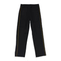 BLACK PIPED TWILL TRACK PANTS