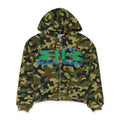 GREEDY UNIT x MURD333R.FM GREEN DOUBLE LAYERED HOODIE