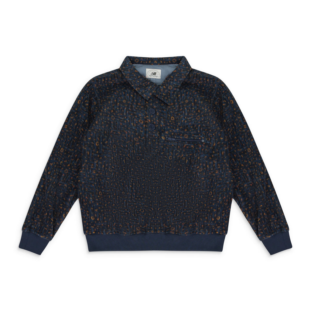BLACK NEW BALANCE FLEECE POPOVER WORK JACKET