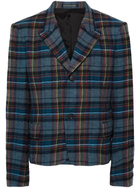 Yohji Yamamoto tartan wool blazer