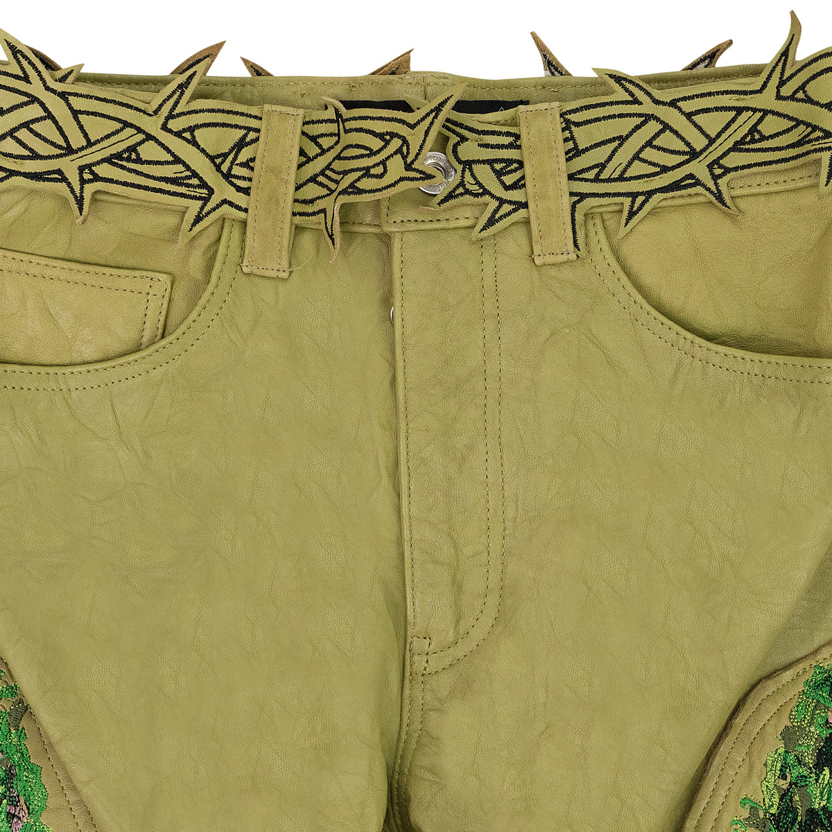 TAN GARDEN GLASS THORNED PANTS