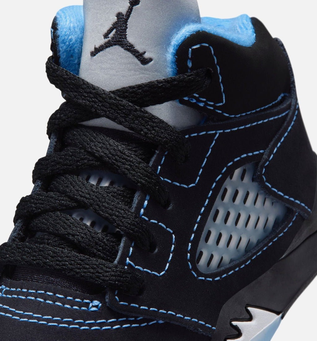 Air Jordan 5 Retro Black Carolina Infant/Toddler Shoes | Black/University Blue/White