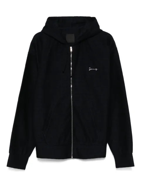 Givenchy zipped hoodie in monogram 72 jacquard