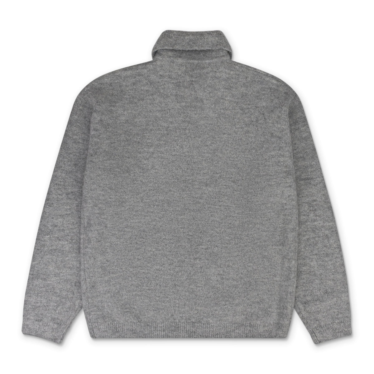 Grey Relaxed-Fit Polo Sweater