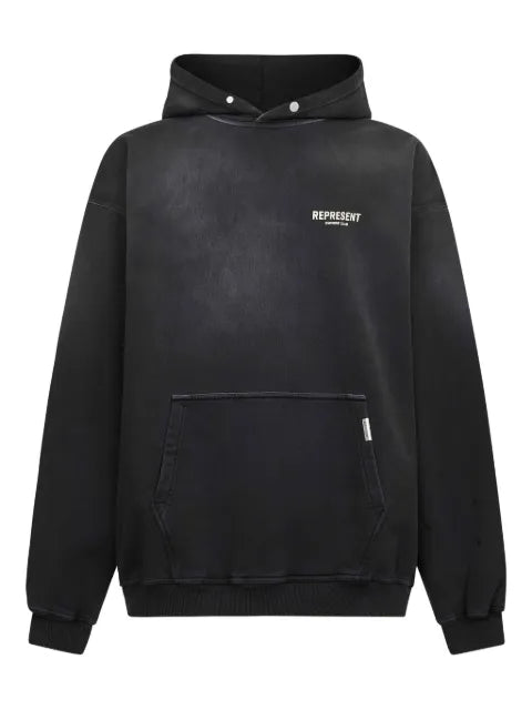 Represent logo-print cotton hoodie