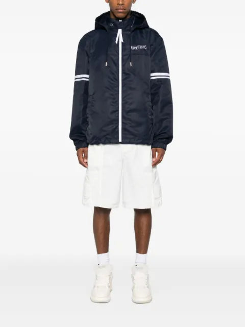 Alexander McQueen hooded stripe-detail jacket