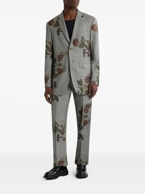 ETRO floral-print single-breasted jacket