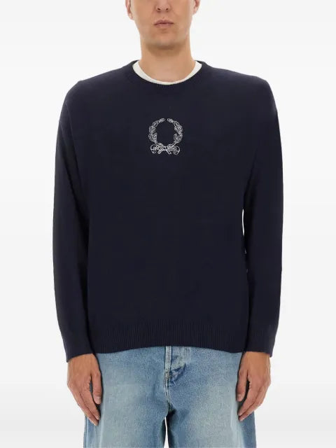 Moschino logo-embroidered crew-neck sweater