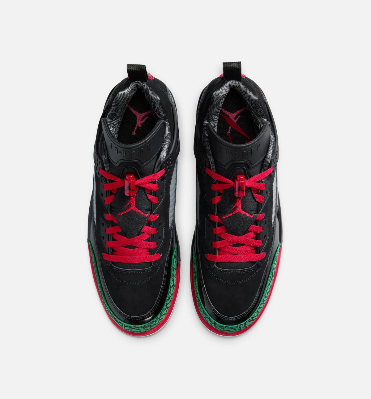 Spizike Low Men's Basketball Shoes - Black/Classic Green/White/Varsity Red