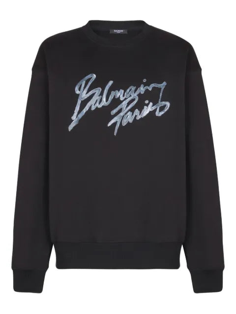 Balmain logo-print cotton sweatshirt