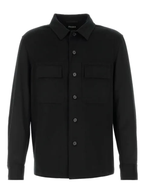 Zegna cashmere pocket-detail overshirt