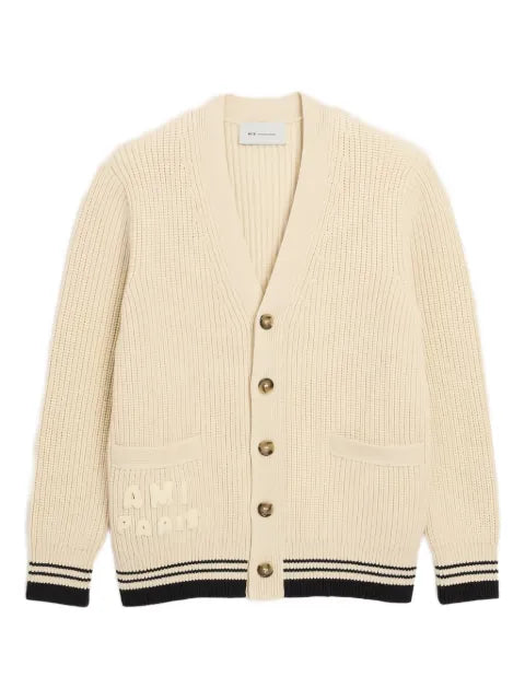 AMI Paris Ami de Coeur logo-embroidered cardigan