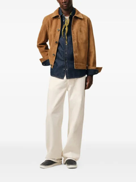 AMI Paris leather buttoned Ami de Coeur jacket
