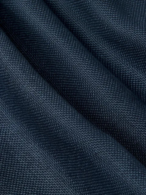 Zegna dark blue coat in linen, wool and silk crossover style