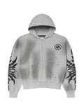 LOSTSHDWS acid wash zip hoodie