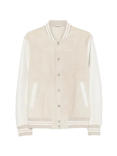 Eleventy striped bomber jacket