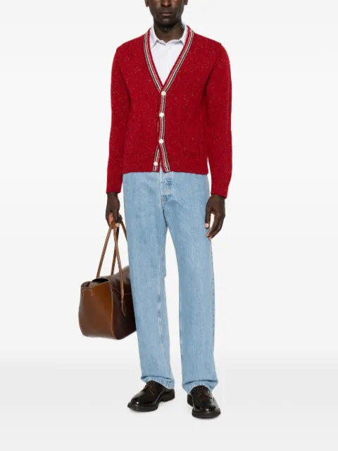 Thom Browne donegal intarsia Hector patchwork cardigan