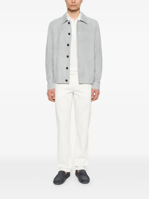 Eleventy buttoned suede jacket