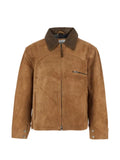 FOUND western-yoke zip-up suede jacket