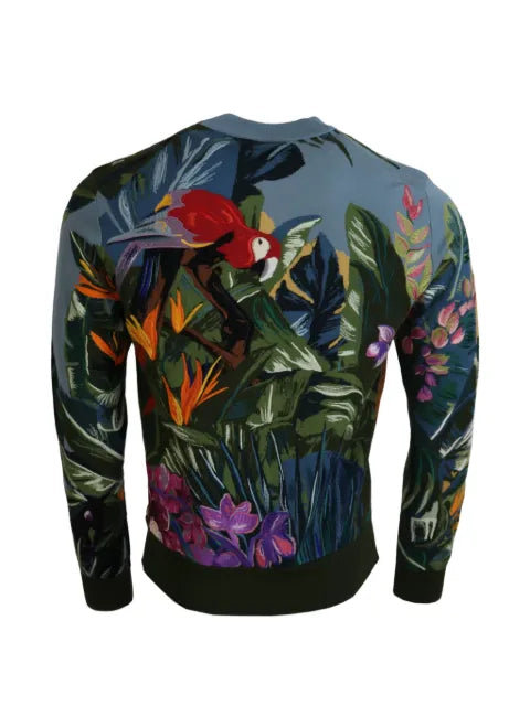 Dolce & Gabbana embroidered tropical-pattern sweater