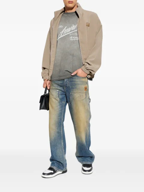 AMIRI logo-patch zip-up bomber jacket