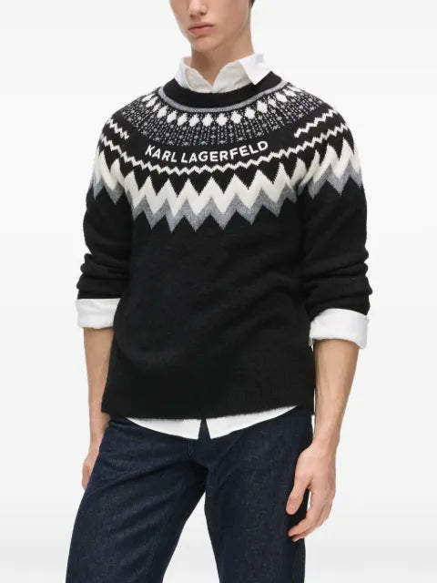 Karl Lagerfeld Fair Isle knitted sweater