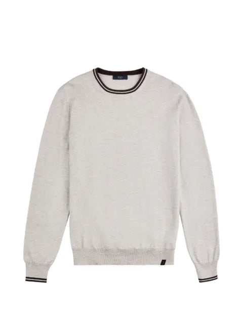 Fay elbow-patch tipped-trim sweater