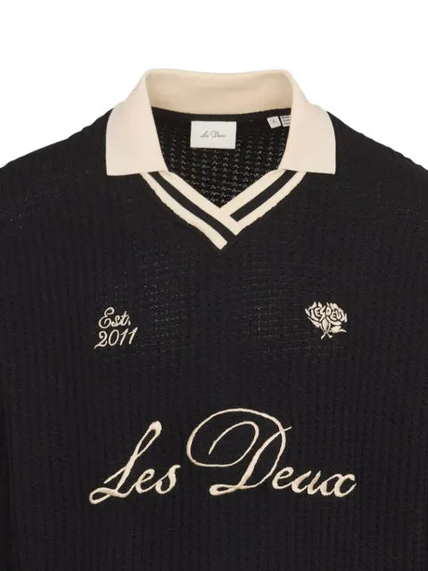 Les Deux logo-embroidered V-neck sweater