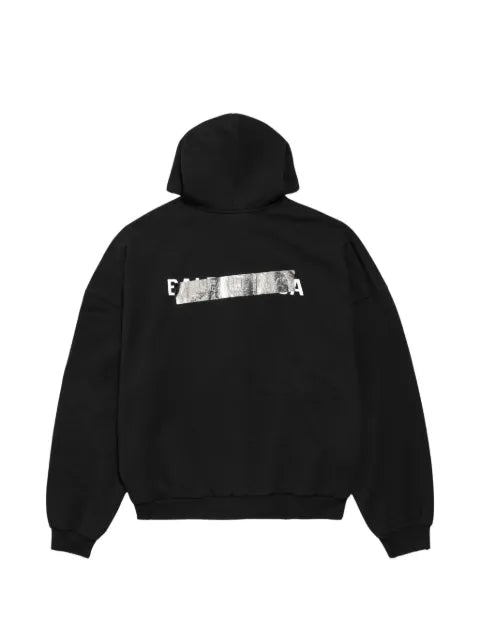 Balenciaga logo-print zip-up hoodie