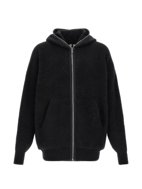 Rick Owens Tower Gimp hun hoodie in alpaca knit