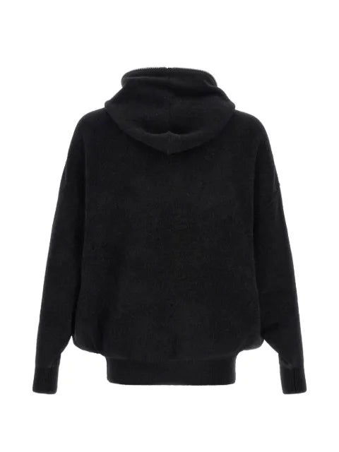 Rick Owens Tower Gimp hun hoodie in alpaca knit