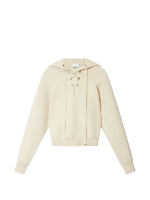 ISABEL MARANT Ydali lace-up collar sweater