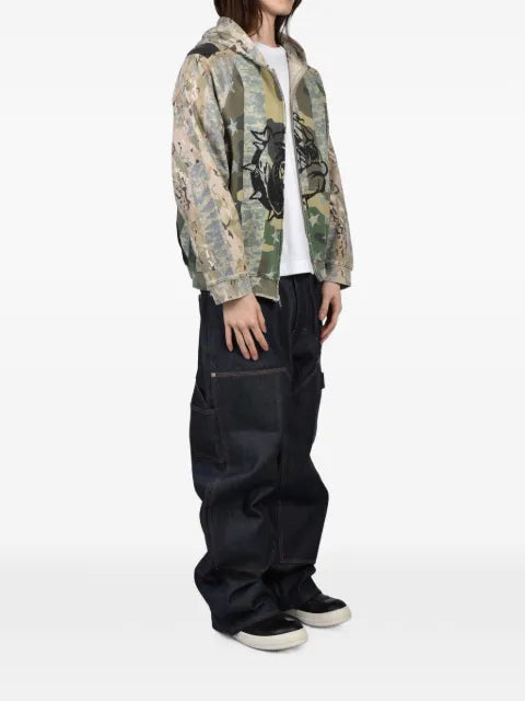 DIARY 1999 distressed graphic-print hoodie