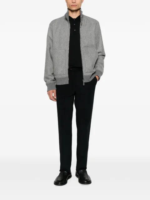 Jacob Cohën herringbone-pattern zip-up jacket