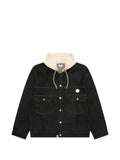 AAPE BY *A BATHING APE® hooded embroidered-logo denim jacket