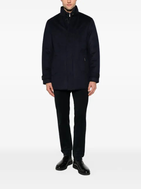 Moorer high-neck buttoned jacket