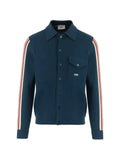 Autry stripe-detail logo-embroidered shirt jacket