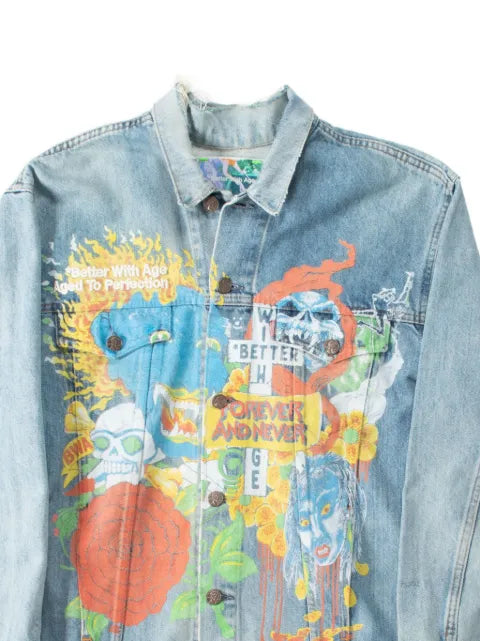 Better with Age  Maudye graphic-print denim jacket