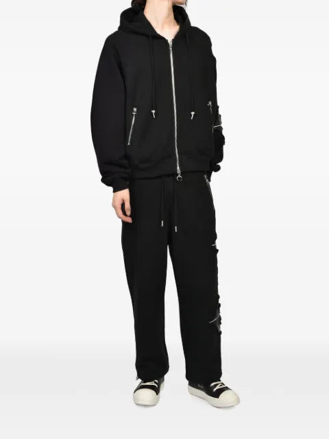 THUG CLUB leather-panelled New Rock hoodie