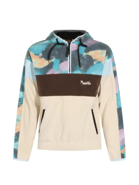 Mauna Kea colour-block fleece-texture hoodie